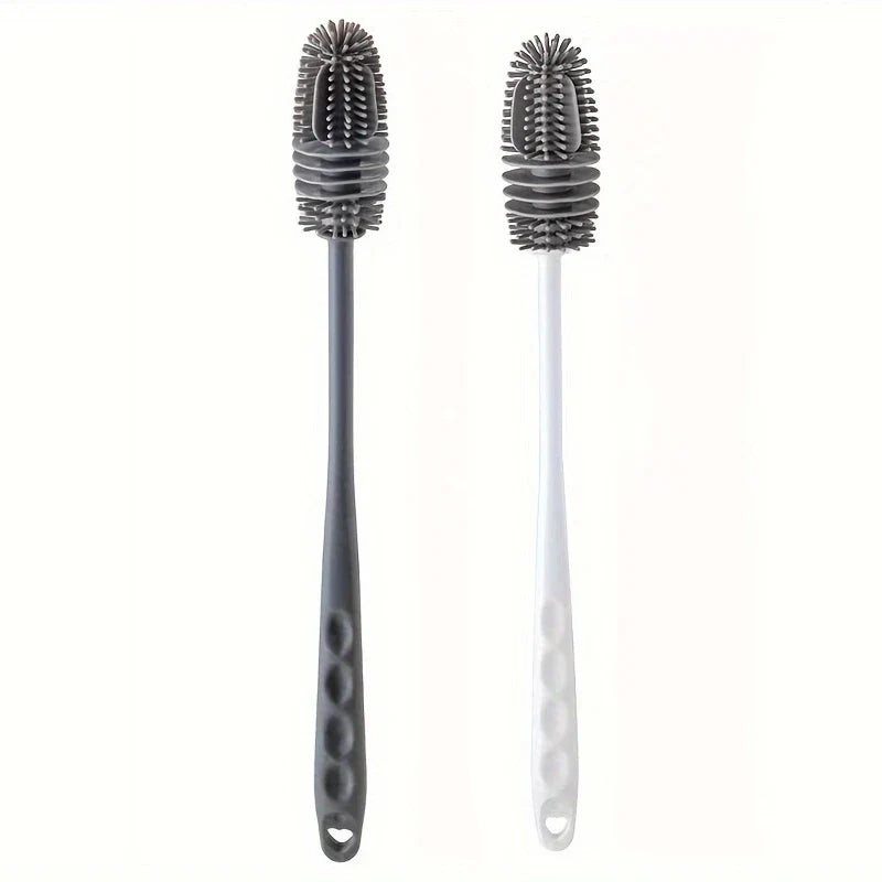 Silicone Cup Brush Milk Bottle Cleaning Brush Long Handle Water Bottles Cleaner Glass Cup Cleaning Brush Kitchen Cleaning Tools