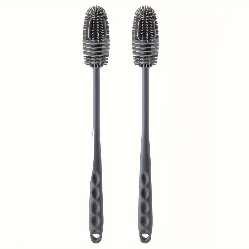 Silicone Cup Brush Milk Bottle Cleaning Brush Long Handle Water Bottles Cleaner Glass Cup Cleaning Brush Kitchen Cleaning Tools