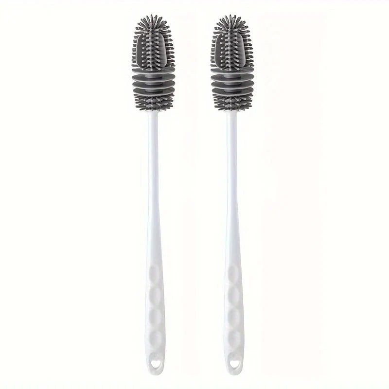 Silicone Cup Brush Milk Bottle Cleaning Brush Long Handle Water Bottles Cleaner Glass Cup Cleaning Brush Kitchen Cleaning Tools