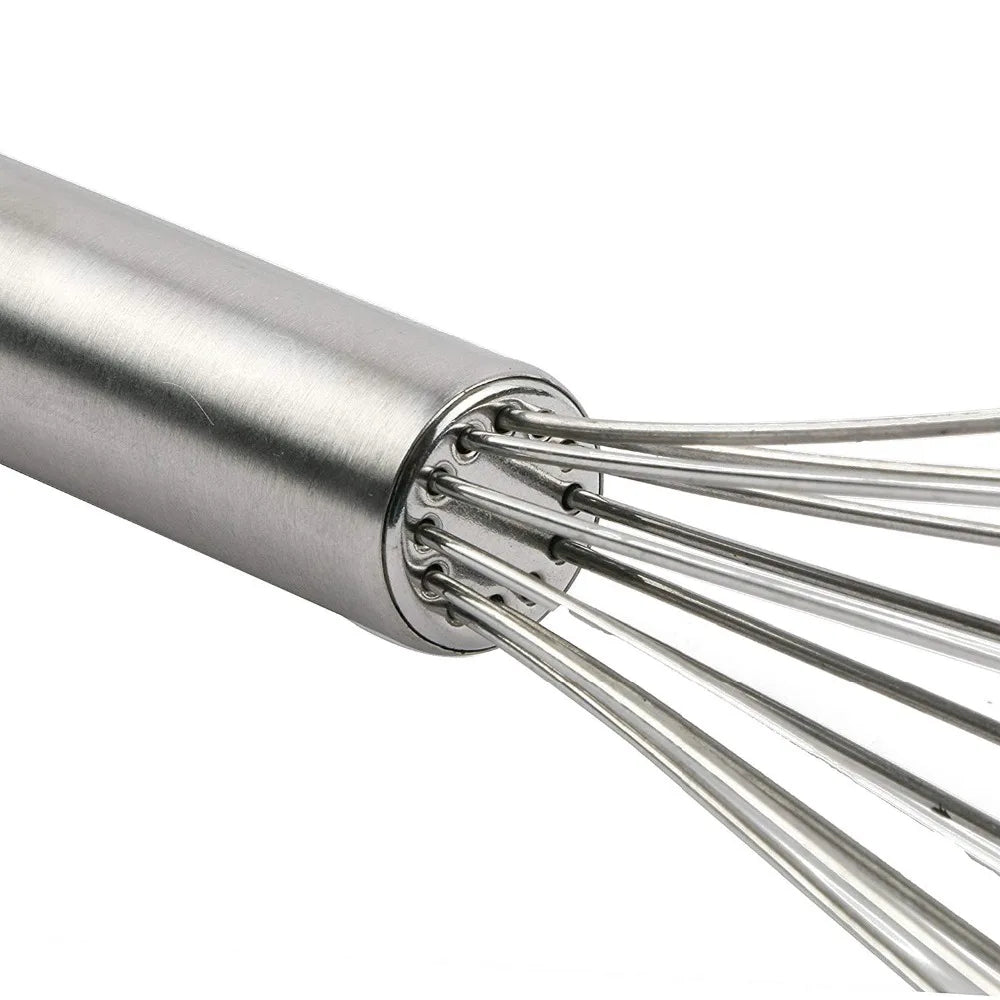 LMETJMA 8" 10" 12" Egg Whisk Stainless Steel Egg Whisk Kitchen Wire Balloon Whisk Milk Egg Beater Egg Mixing Mixer Tools KC0231